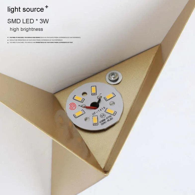 Modern Triangle Embedded Wall Lamp - Upward Illumination LED Light Fixture for Bedroom, Living Room & Hallway Decor