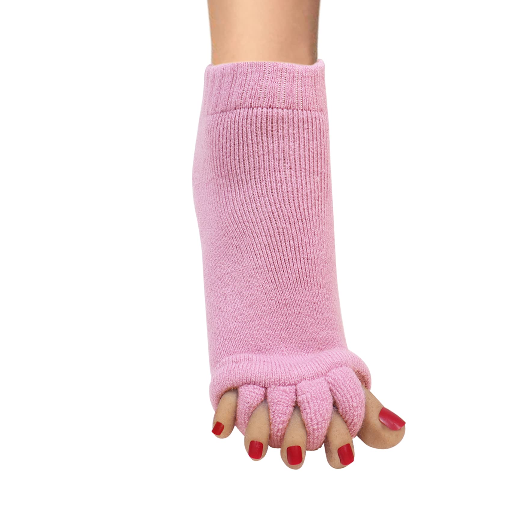 Klmnop Women's Toe Separator Socks for Yoga, Sports & Gym - Foot Alignment & Pain Relief Massage Toeless Socks (1 Pair) - Perfect for Post-Workout Recovery & Relaxation