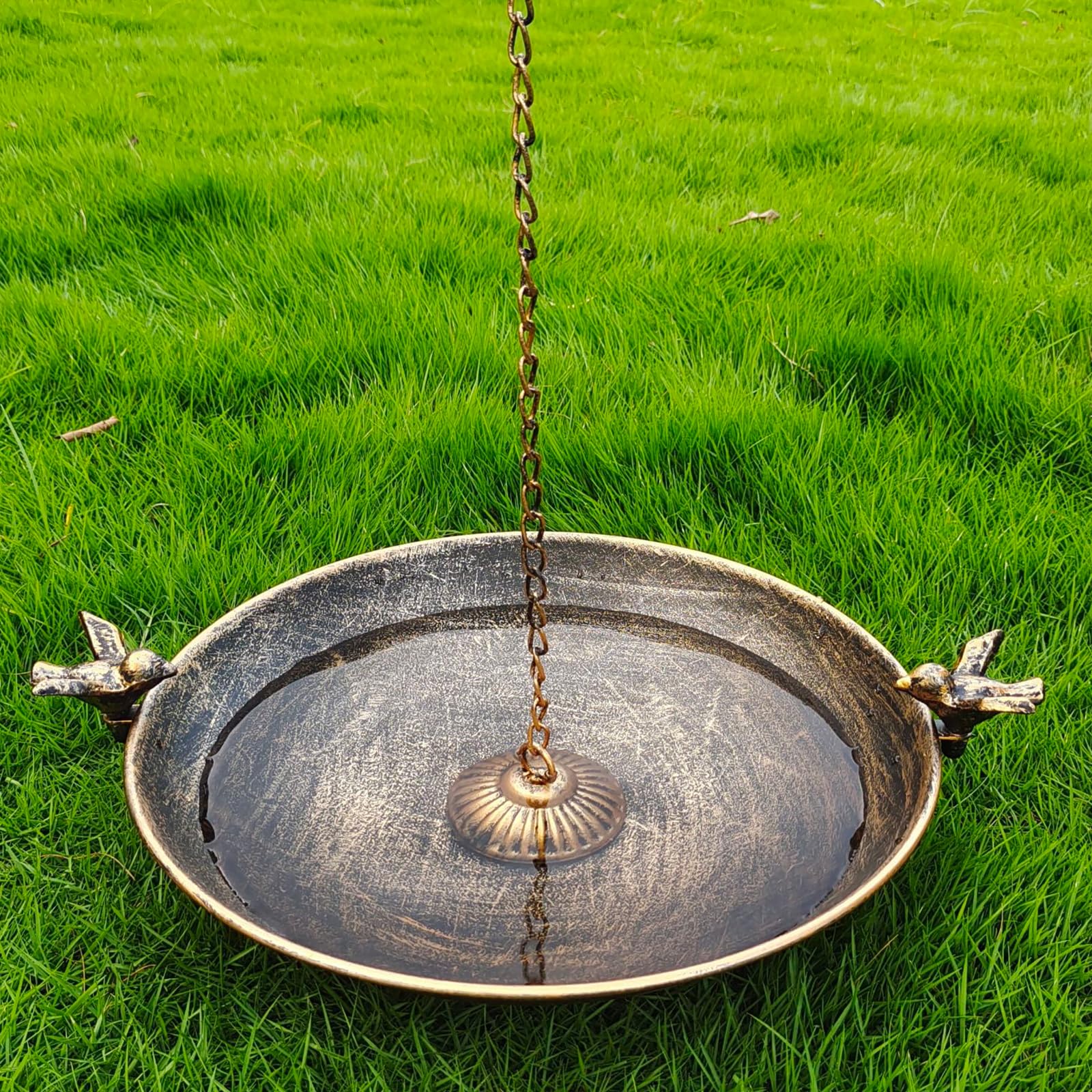 12.2 Inch Diameter Rain Chain Basin - Heavy Duty Replacement for Standard Rain Chain Anchors, Outdoor Garden & Yard Decoration - Perfect for Downspout Drainage & Japanese Water Feature Landscaping