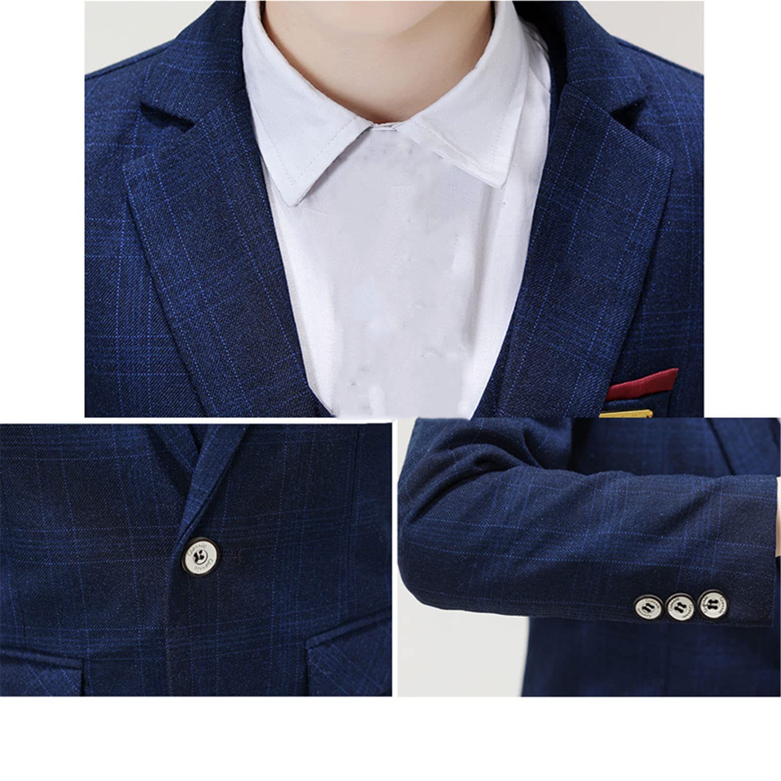 Hinewsa 4Pcs Boys Formal Suit Set - Blazer, Vest, Shirt & Pants for Wedding, Party, Prom, Birthday - Flower Boy Outfit for Kids | Perfect for Special Occasions & Family Photos
