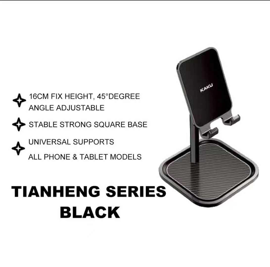 IKAKU KAKU Universal Phone Stand - Adjustable Height & Angle, 360° Rotating Desktop Holder for iPhone, Samsung, Smartphones - Perfect for Video Calls, Watching Movies & Hands-Free Use