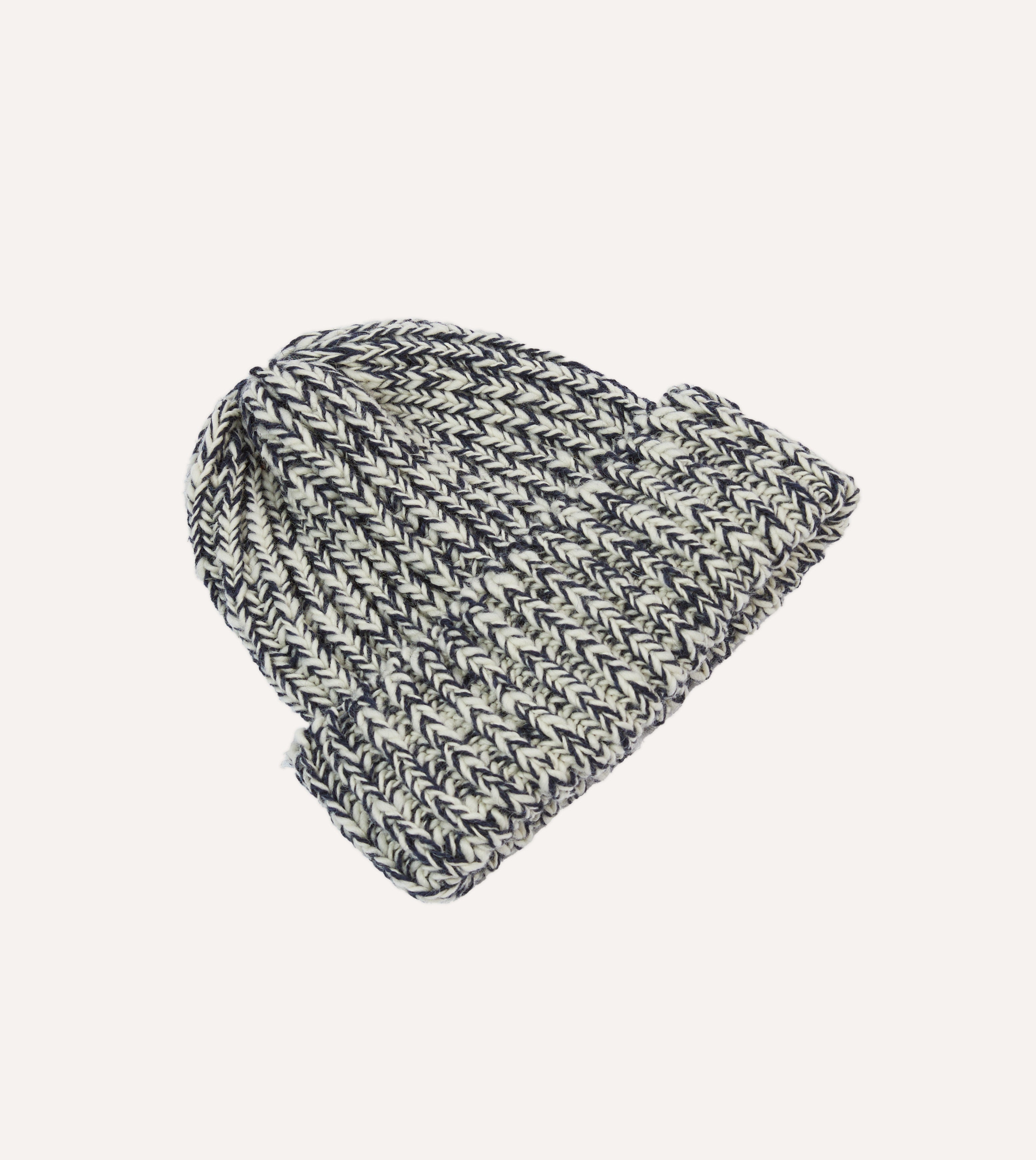 Navy Slub Wool Cable Knit Beanie - Warm Winter Hat for Men & Women - Perfect for Skiing, Hiking, and Outdoor Activities