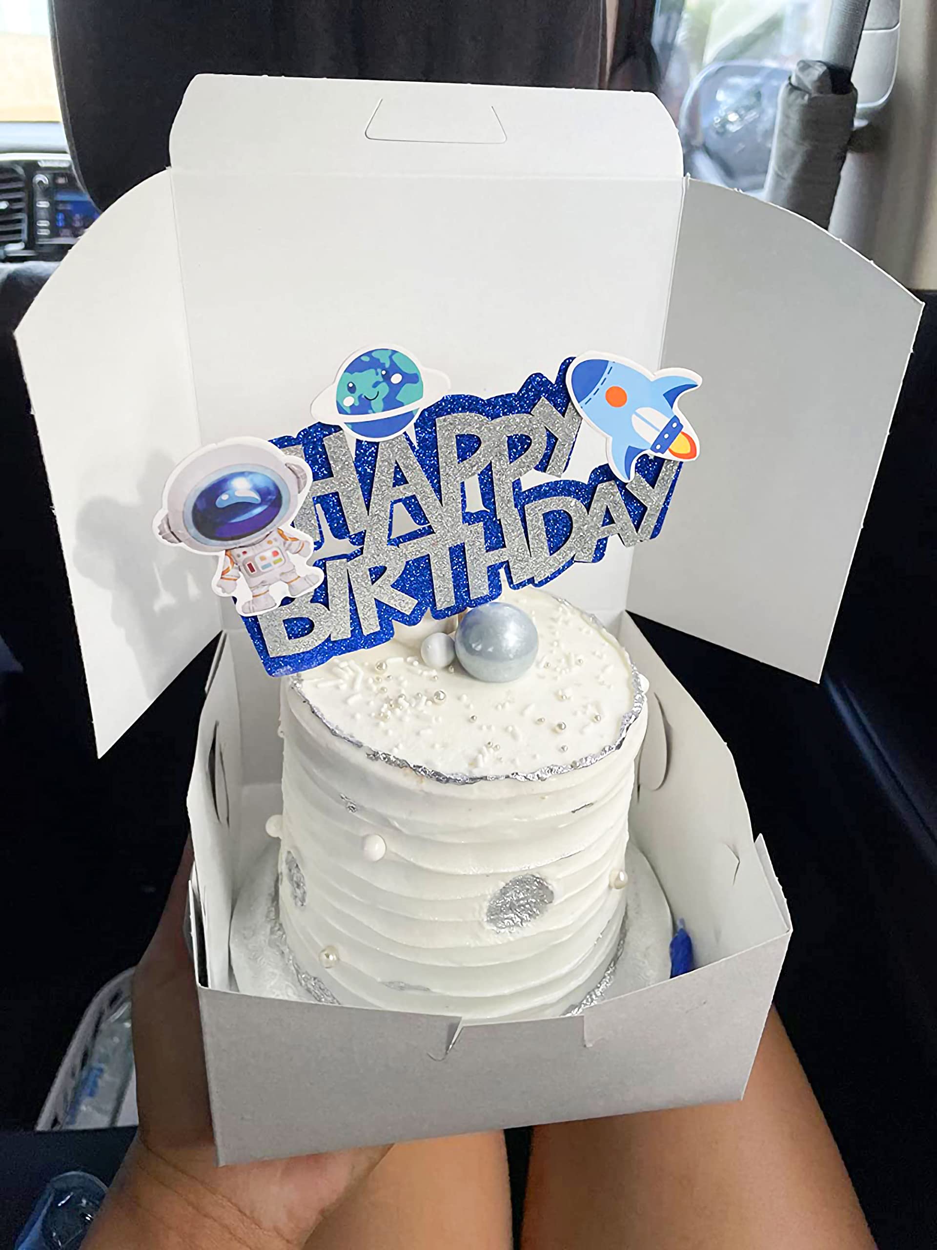 JeVenis Space Birthday Cake Topper Set - Astronaut, Rocket & Cupcake Decorations for Galaxy Themed Parties - Perfect for Kids Birthday Cakes, Baby Showers & Space-Themed Celebrations