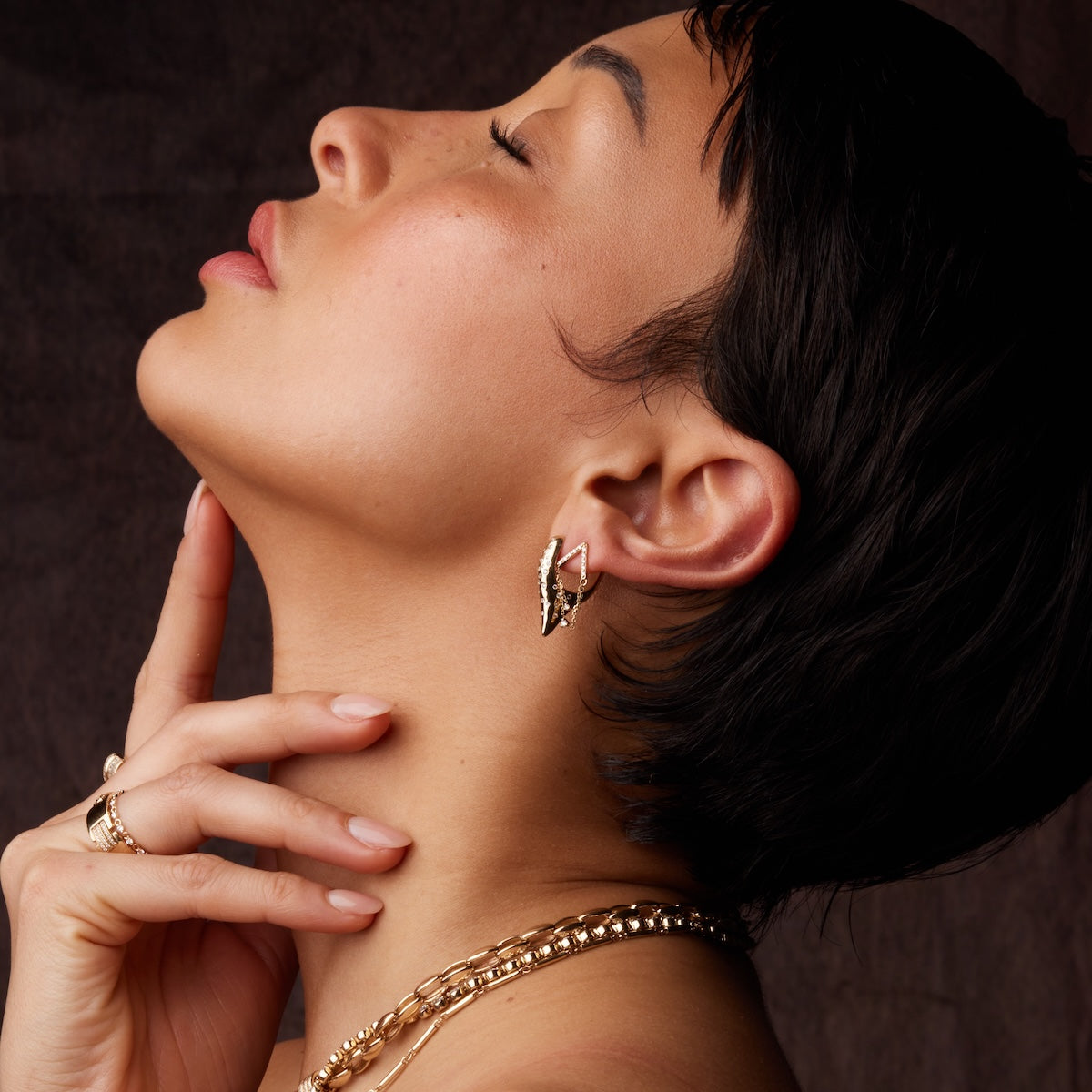 Diamond Studded Pointed Hoop Earrings for Women - Elegant & Trendy Jewelry for Parties, Weddings & Special Occasions