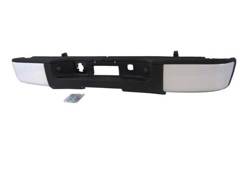 2007-2013 Chevy Silverado 1500 Painted White Rear Bumper Assembly with Impact Bar & Brackets - GM1103159 | Perfect for Truck Restoration & Off-Road Protection