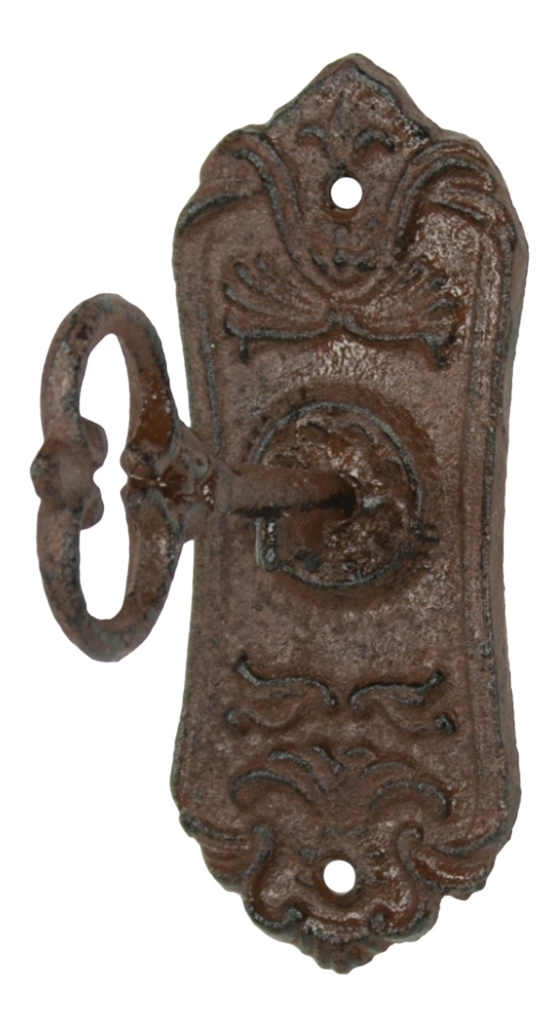Upper Deck UX1005 Skeleton Key Cast Iron Coat Wall Hook & Key Rack - Vintage Style Entryway Organizer for Hanging Coats, Hats, Keys & Accessories - Perfect for Hallway, Foyer or Mudroom Decor