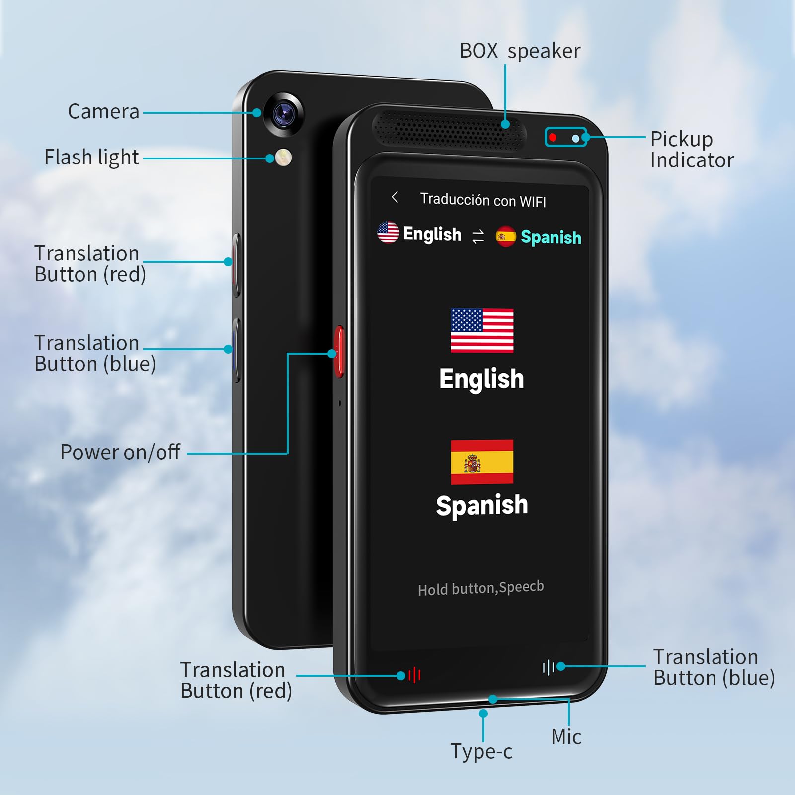 Two-Way Real-Time Language Translator Device - 138 Languages, 4.1