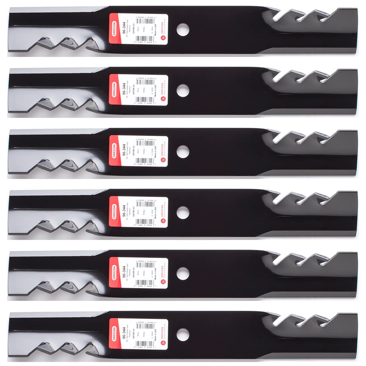 Oregon 6-Pack 96-344 Gator Mulcher Blades for Scag Mowers - Compatible with Models 482878, 48185, 481711 - Perfect for Lawn Care & Landscaping Maintenance