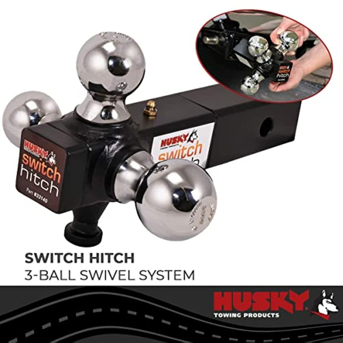 Husky Towing 33140 2-Inch Receiver Hitch Lock with Key - Heavy Duty Anti-Theft Trailer Hitch Lock for Trucks, SUVs & RVs - Secure Towing Accessories for Road Trips & Camping Adventures