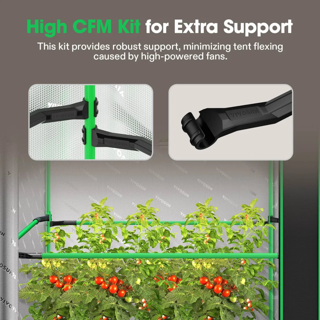 Vivosun Grow Tent Pro P426 | 2' x 4' x 6' Indoor Hydroponic Grow Room for Plants, Herbs & Vegetables | Perfect for Home Gardening, Closet Grow Setup & Indoor Farming
