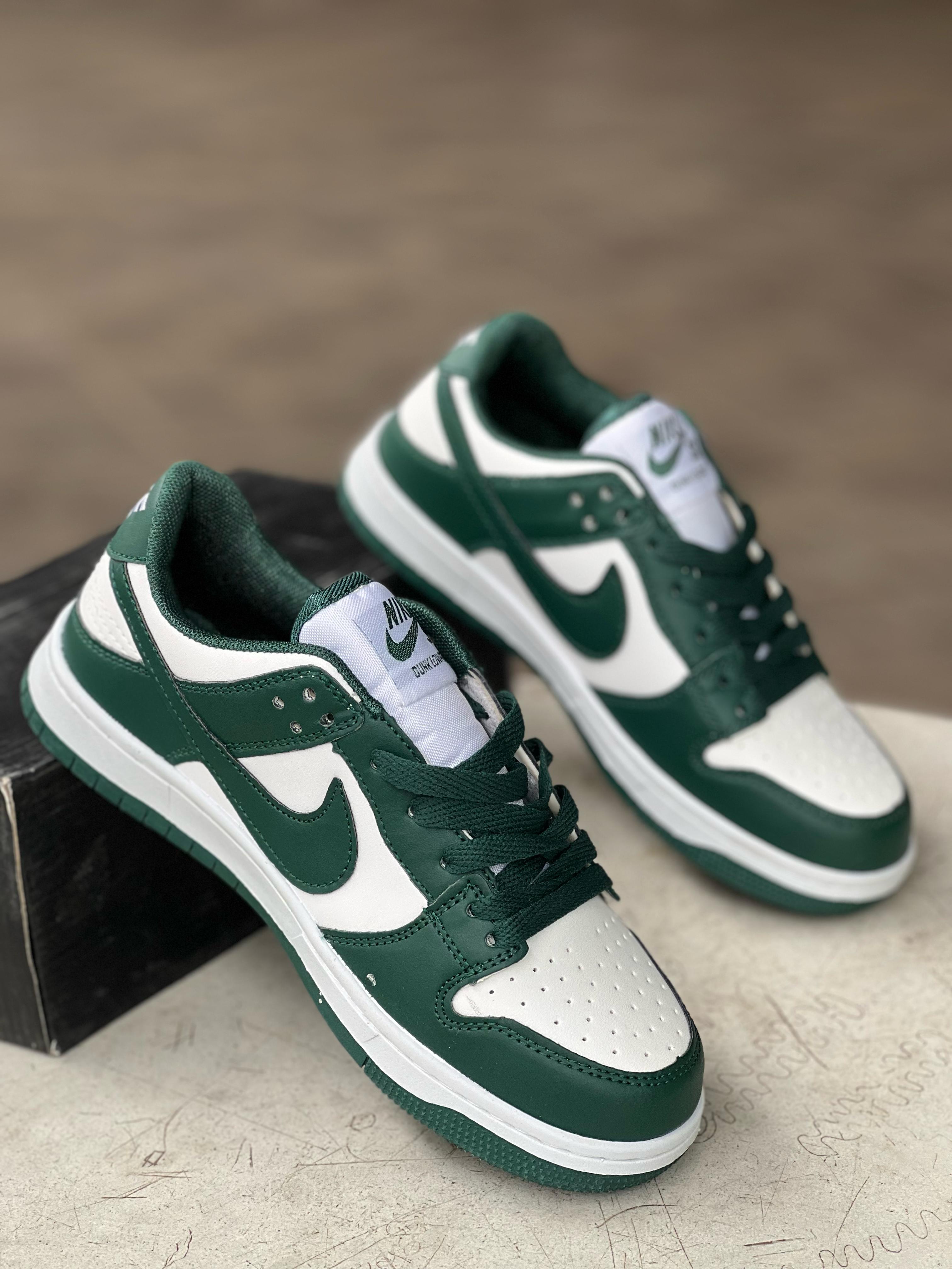 Nike Dunk Low Retro Men's Sneakers - Green & White Colorway - Casual & Streetwear Shoes for Everyday Wear & Sneaker Collectors