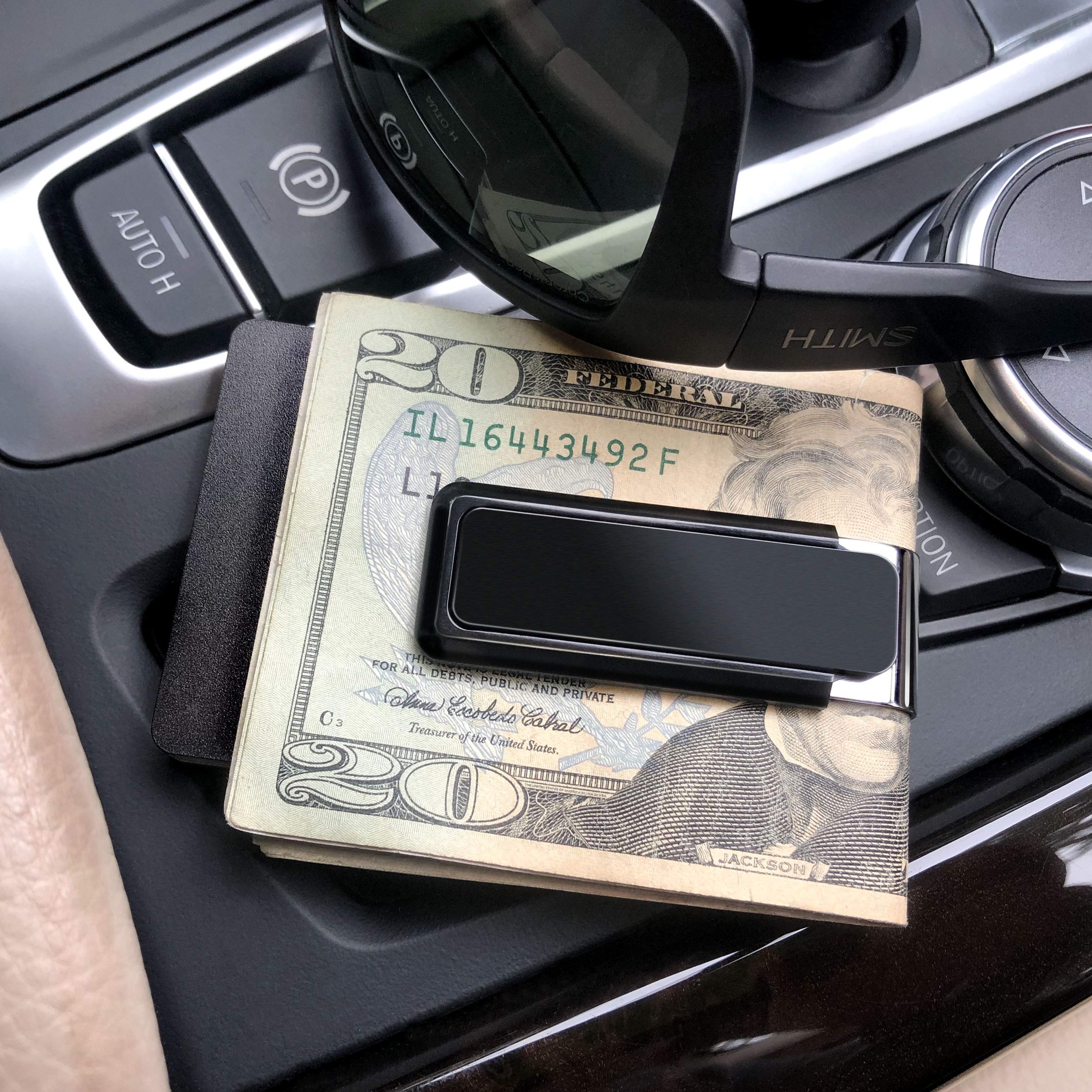 Stainless Steel Blackout Money Clip - Slim Minimalist Wallet Alternative for Men | RFID Blocking & Secure Cash Holder | Perfect for Travel, Business & Everyday Carry