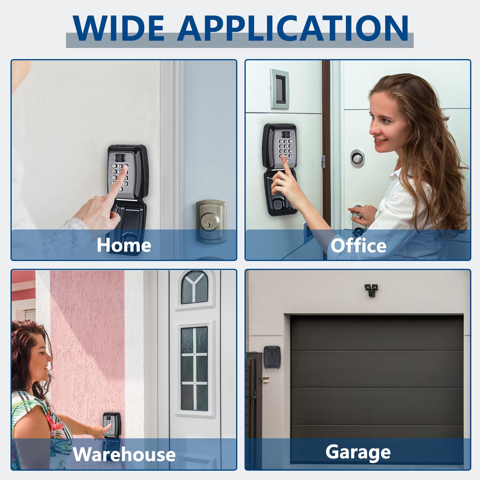 12-Digit Combination Key Lock Box - Waterproof Wall Mounted Security Box for Outdoor Keys | Large Capacity Key Hider for Home, Garage, Office & Warehouse | Perfect for Spare Key Storage, Vacation Rentals & Property Management