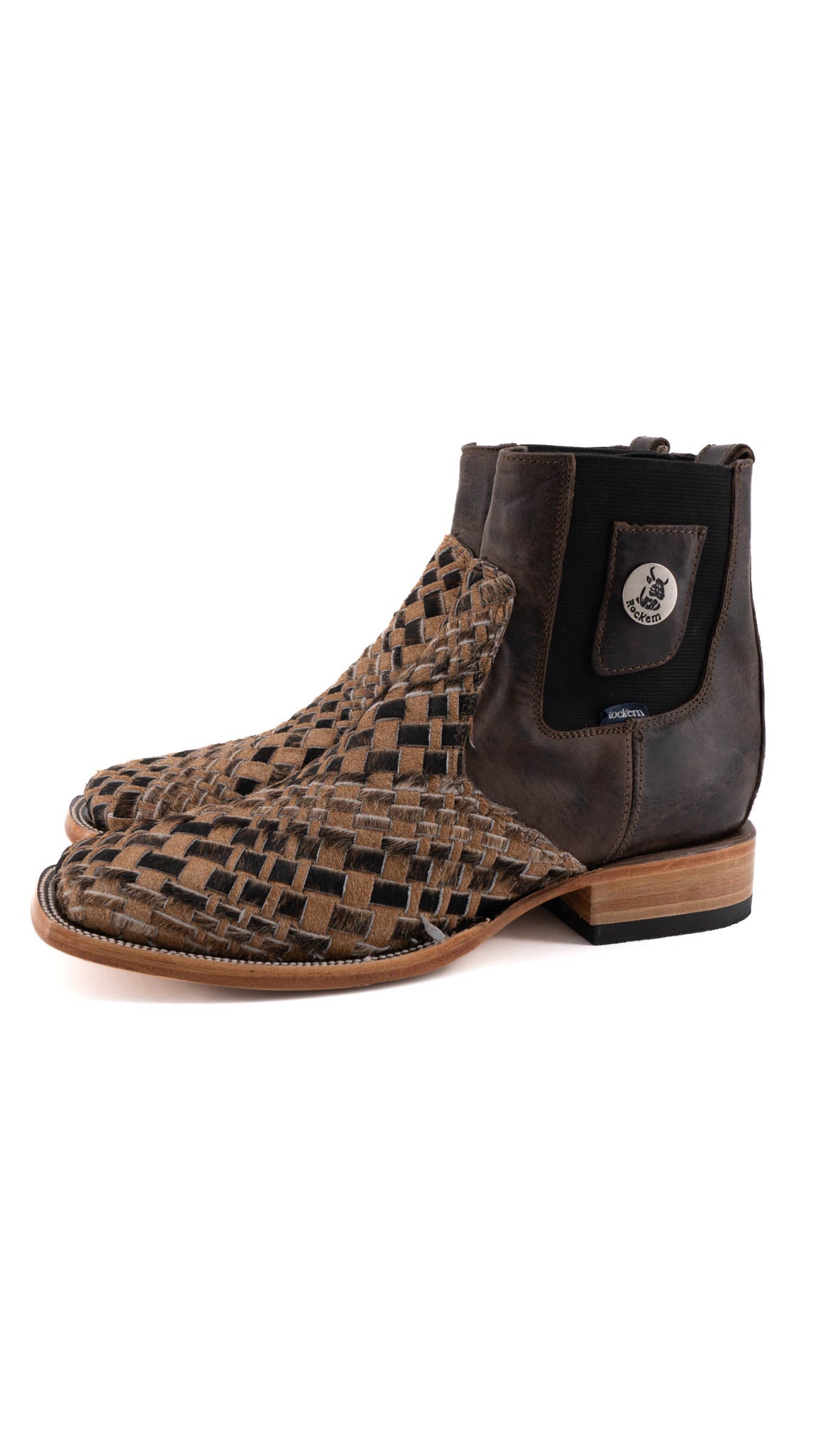 Men's Genuine Cowhide Leather Boots Size 9.5 - Square Toe Western Style Work Boots for Men | Durable & Comfortable for Outdoor Work, Ranch, and Casual Wear
