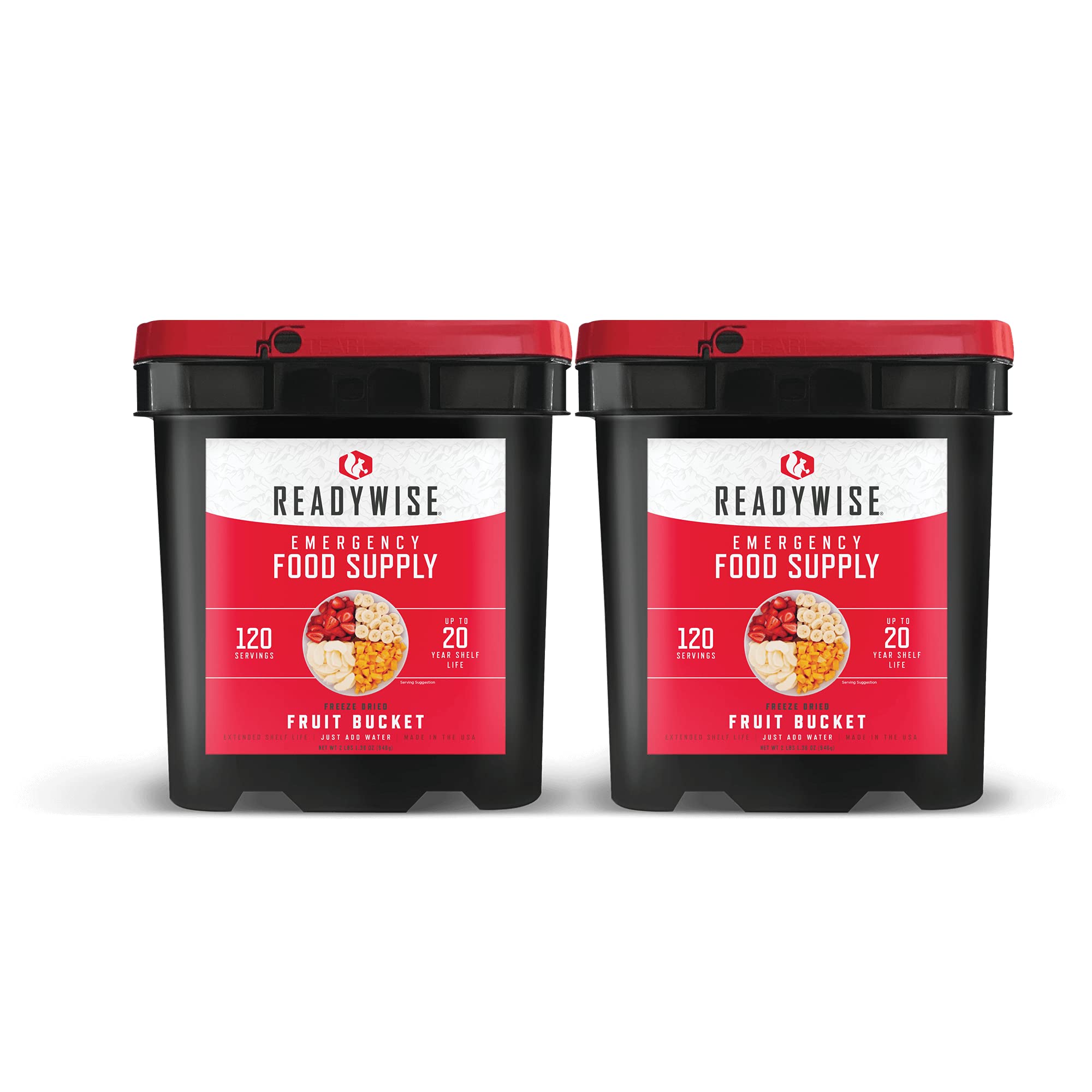ReadyWise 240-Serving Freeze-Dried Fruit Bucket - Emergency Food Storage, Long Shelf Life, Camping & Survival Supplies - Perfect for Outdoor Adventures, Emergency Preparedness, and Disaster Kits
