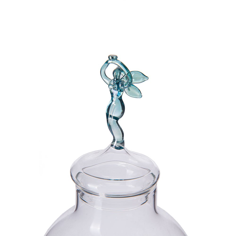 Premium Glass Absinthe Fountain with Green Fairy Lid - 4 Spout Design for Perfect Drip Dispensing | Ideal for Home Bars, Cocktail Parties & Bohemian Decor