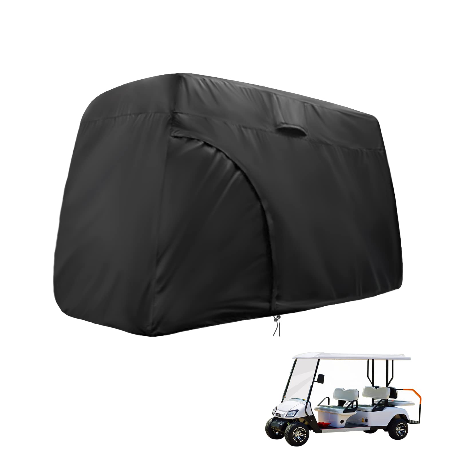 Jungda Waterproof 420D Golf Cart Cover for 2/4/6 Passenger - All-Season Protection for Most Brand Golf Carts | Rainproof & Durable Accessory for Outdoor Storage & Weather Protection