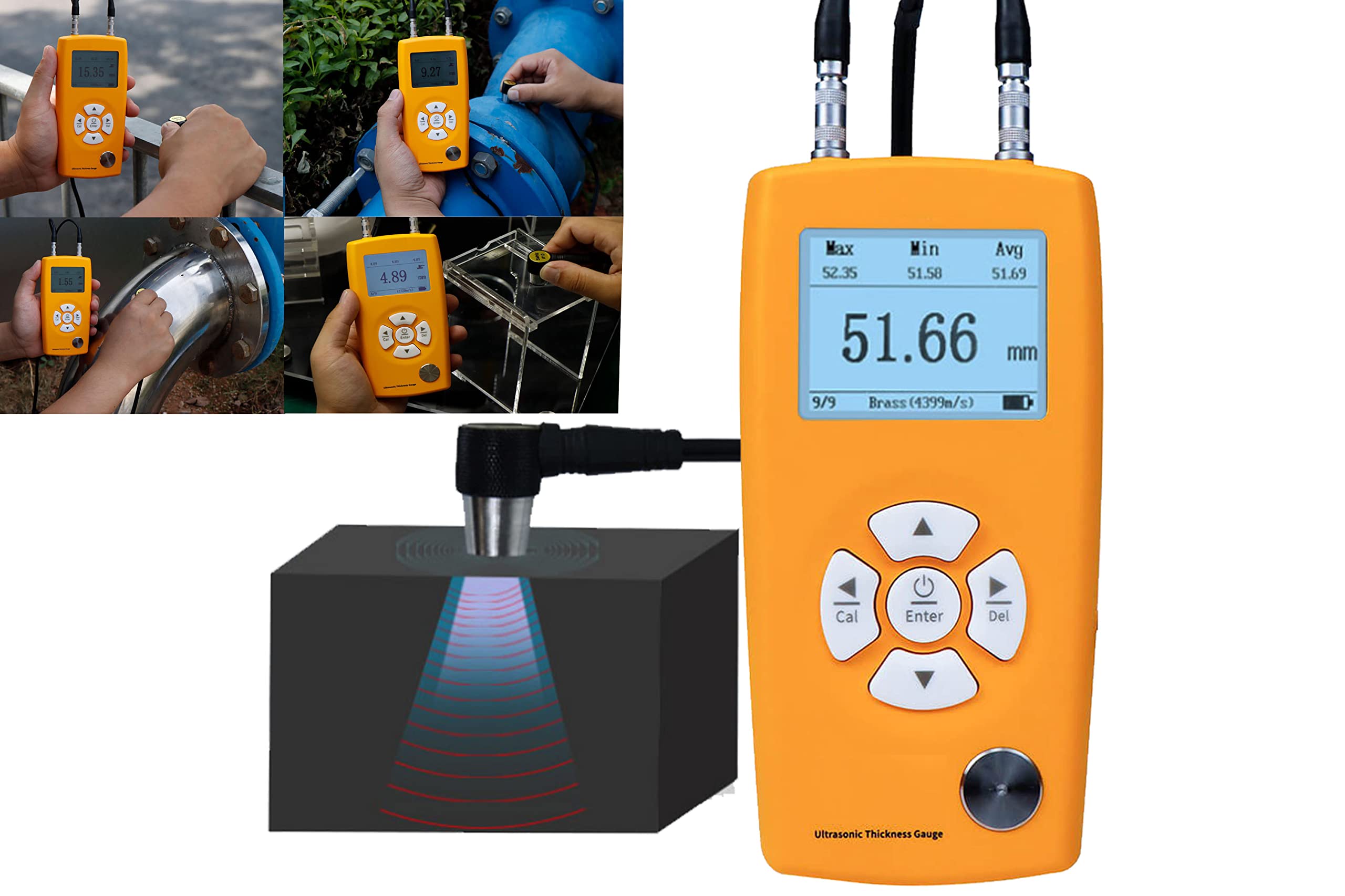 Precision Digital Ultrasonic Thickness Gauge Meter - 0.8-350mm (0.03-13.77