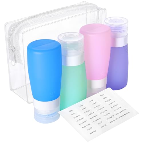 5-Pack Blue/Pink/Purple/Light Green/Clear Makeup Bag