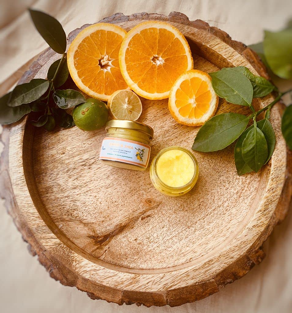Aster Lemon & Shea Lip Scrub - Natural Exfoliating Lip Treatment for Dark Lips, 20g | Lightens & Softens Lips | Paraben & Sulfate Free | Perfect for Pre-Lipstick Prep & Night Care Routine