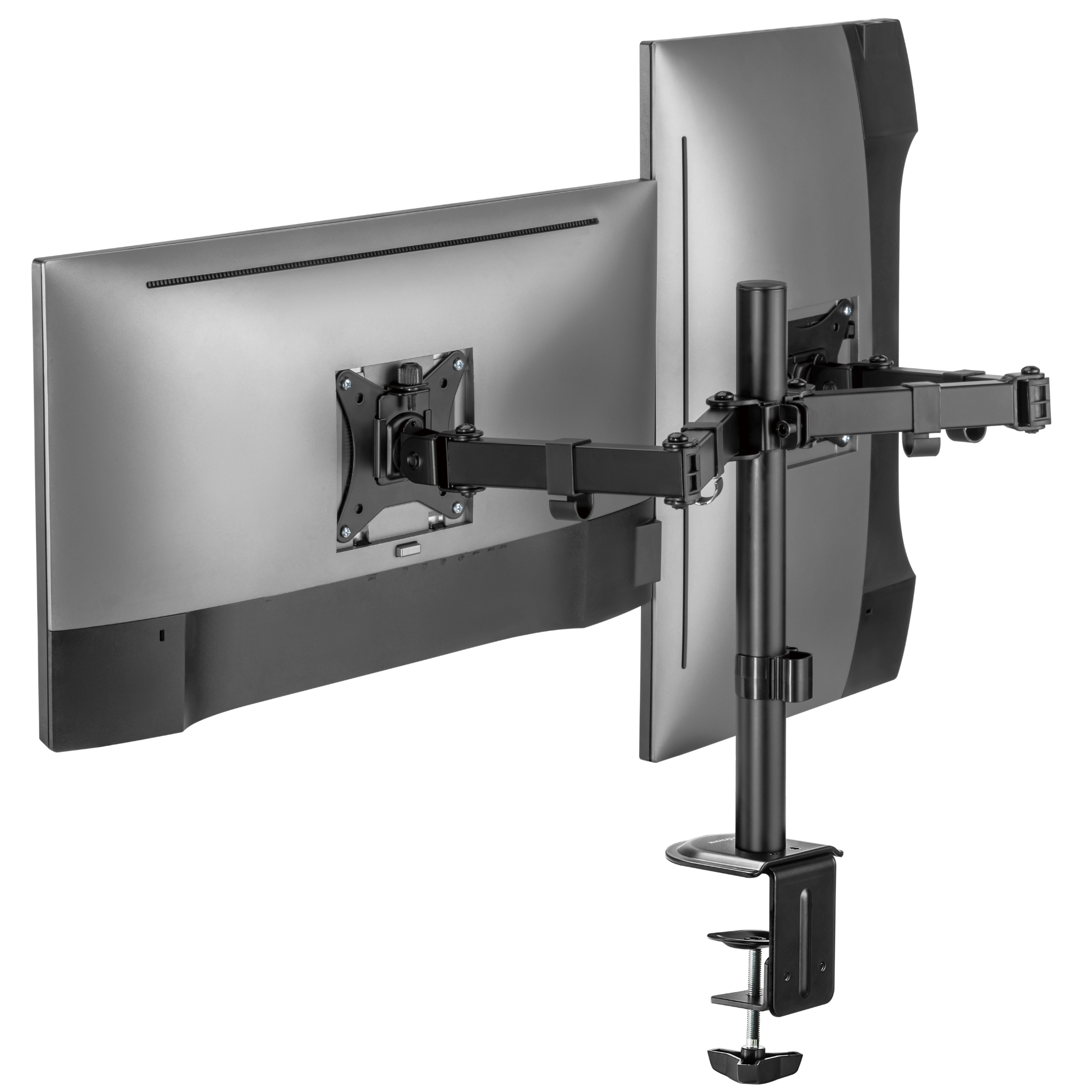 Outshine Dual Monitor Stand for Gaming - Adjustable VESA Mount for 13-32 inch Screens - Perfect for Home Office, Streaming & Esports Setup
