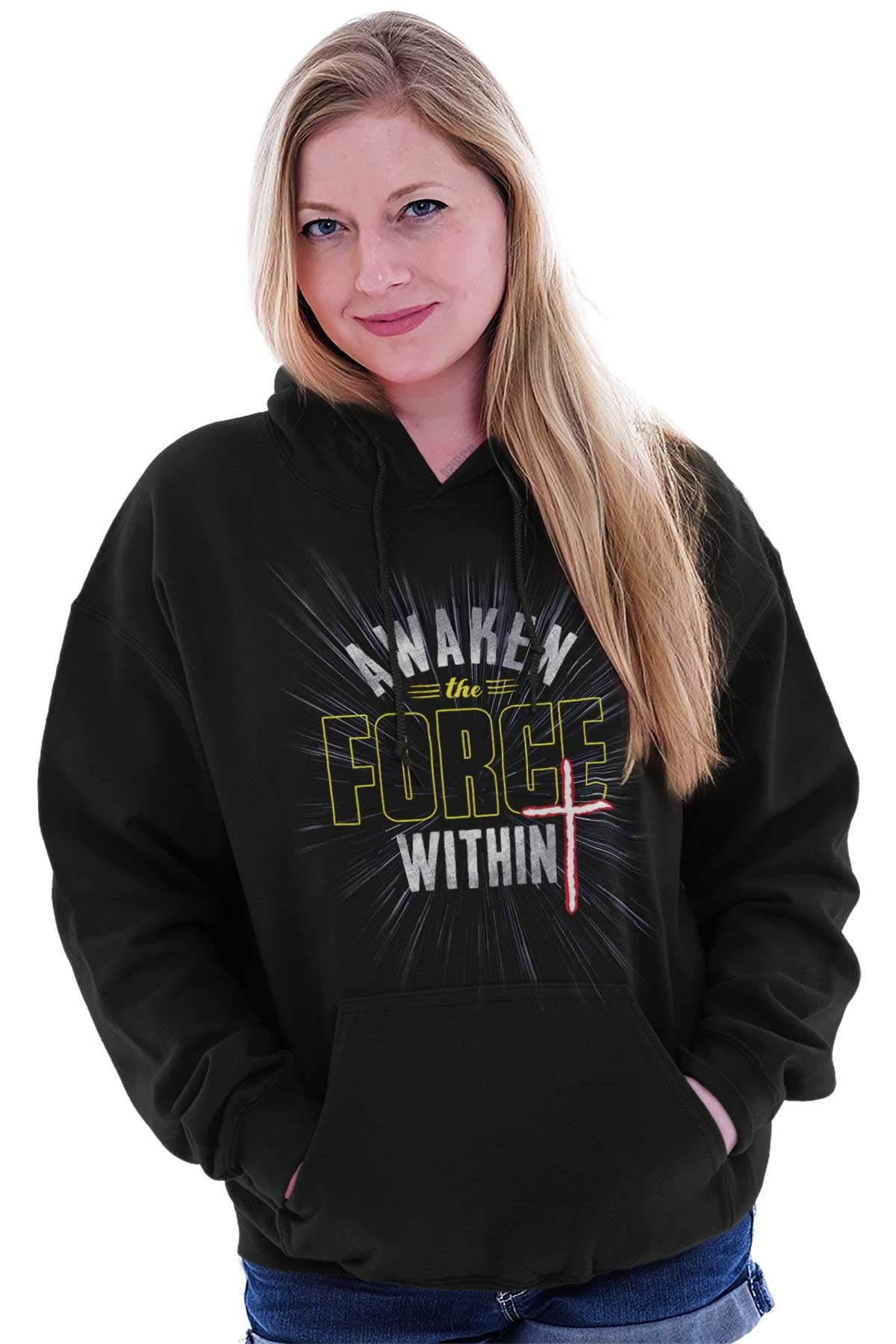 Christian Strong Awaken the Force Within Religious Hoodie Sweatshirt for Women & Men - Inspirational Faith Apparel for Church, Bible Study & Daily Wear