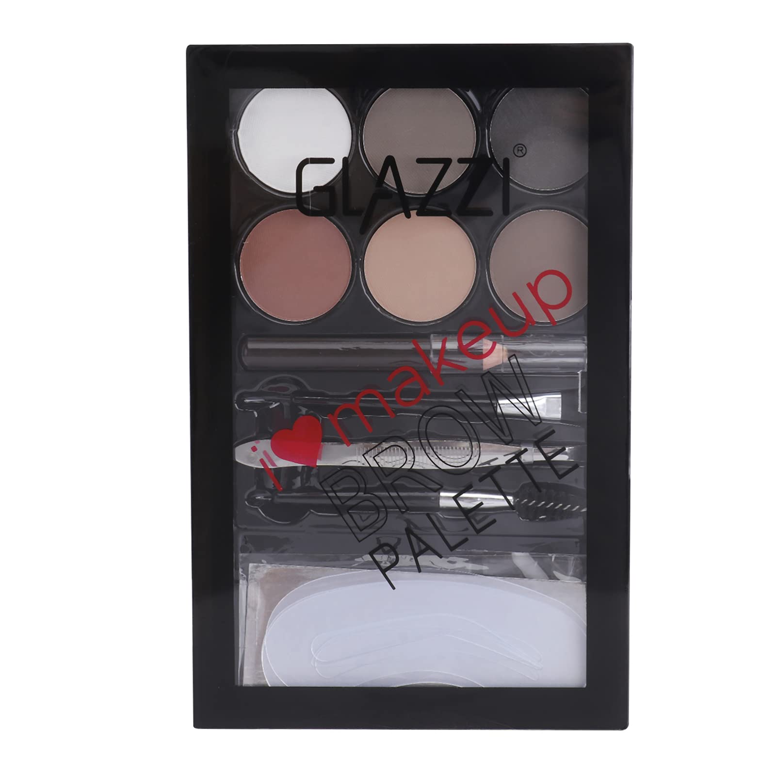 6-Color Brow Kit with Eyebrow Powder & Pencil - Professional Makeup for Perfect Brows