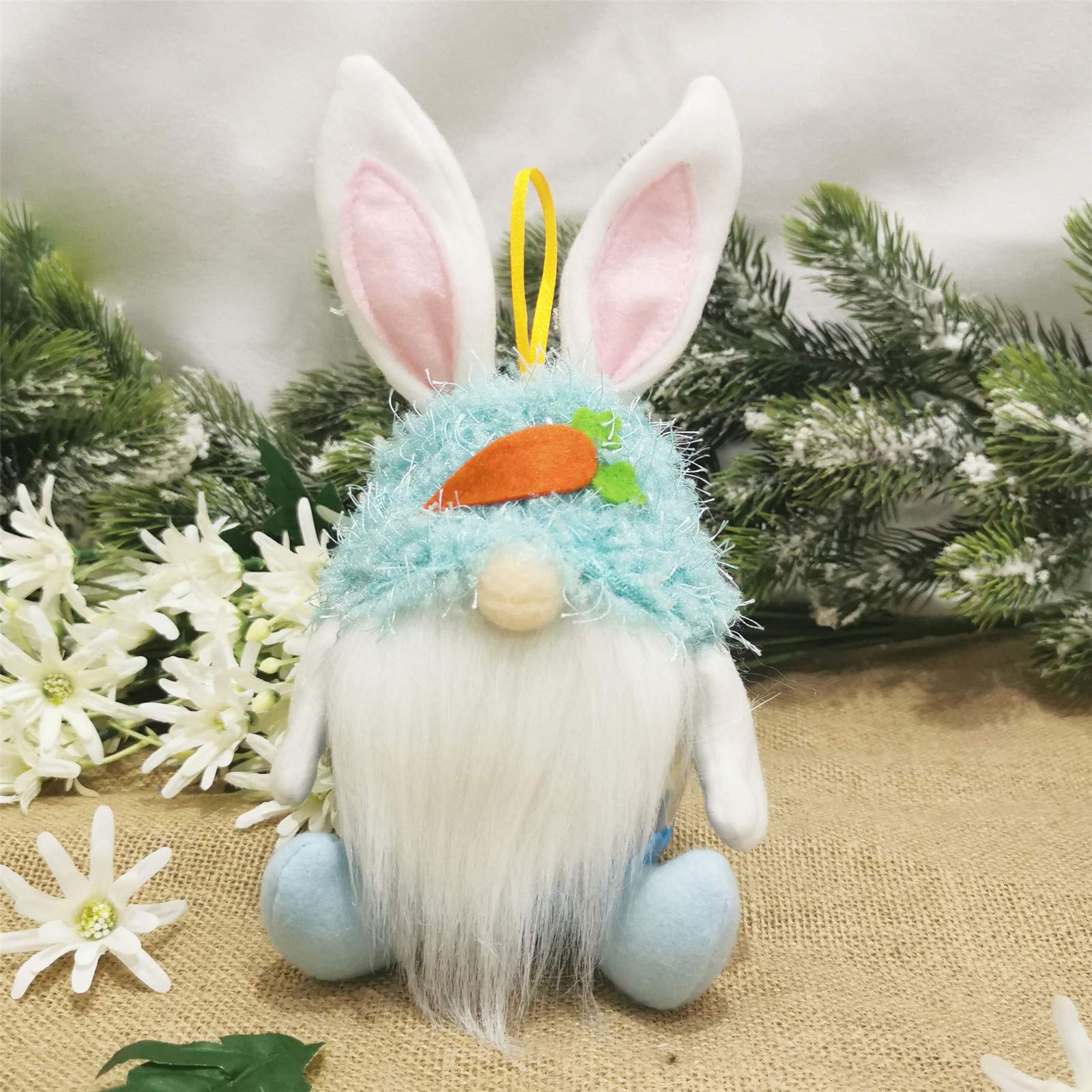 Easter Bunny Gnome Decorations - Handmade Faceless Plush Doll with Rabbit Ears, Nordic Swedish Nisse Scandinavian Tomte Elf Doll for Kids Room Decor, Easter Gifts, Spring Home Ornaments - Perfect for Easter Basket Stuffers, Spring Home Decor, and Children's Bedroom Decoration