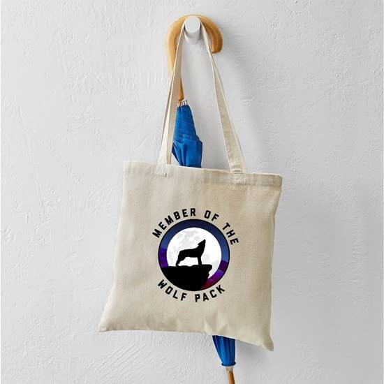 Wolf Pack Tote Bag - Natural Canvas Reusable Shopping Bag for Groceries, Beach & Daily Use | Eco-Friendly & Durable
