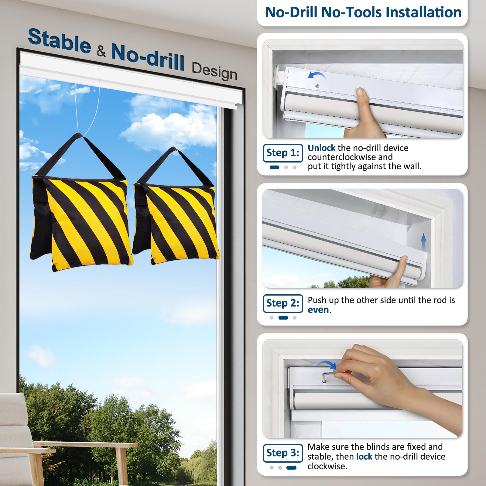 Smart Motorized Blinds with Remote Control - Cordless No-Drill Automatic Roller Shades for Windows - Blackout Electric Window Blinds for Home & Office (White, 38