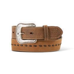 Ariat Men's Crazy Horse Buck Lace Brown Leather Belt - Durable Western Style Belt for Cowboy Boots, Jeans & Workwear | Perfect for Ranch, Rodeo & Casual Wear