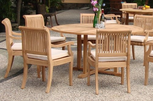 Premium Grade-A Teak Wood 7-Piece Outdoor Dining Set - 60