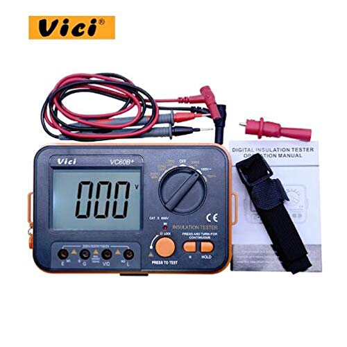 VC60B+ Digital Insulation Resistance Tester Meter - 1000V High Voltage Megohmmeter for Electrical Safety Testing - Perfect for Home, Industrial, and Automotive Electrical Maintenance