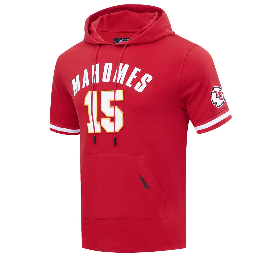 Patrick Mahomes #15 Kansas City Chiefs Short Sleeve Hoodie for Men - Official NFL Pro Standard Pullover - Perfect for Game Day, Tailgating & Fan Apparel