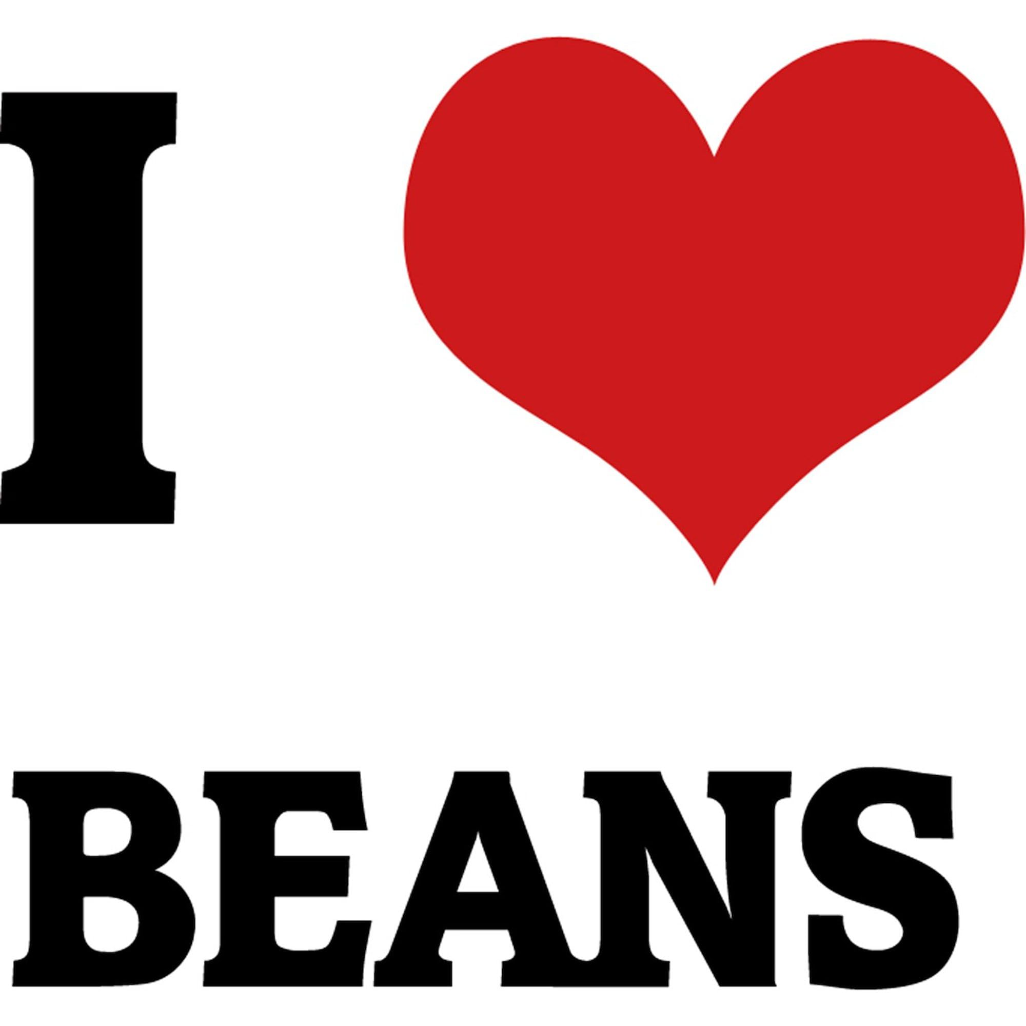 I Love Beans Rectangle Sticker - Funny Car Decal & Bumper Sticker for Coffee Lovers - Perfect for Cars, Laptops, Water Bottles & Gifts