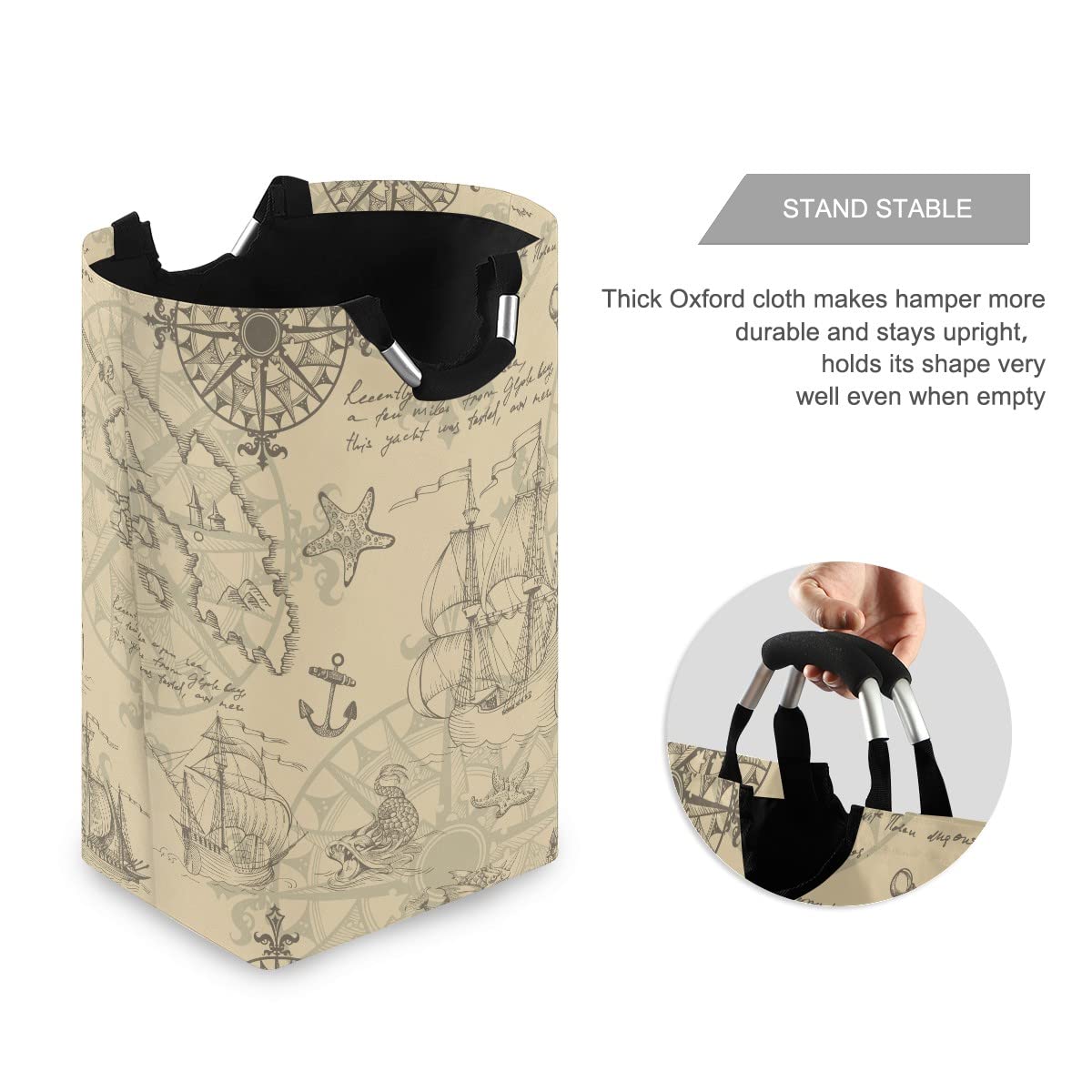 Large Collapsible Laundry Hamper Basket with Handles - Foldable Storage Bin for Clothes, Bedroom Organization & Home Decor - Perfect for Dorm, Apartment, and Travel Use