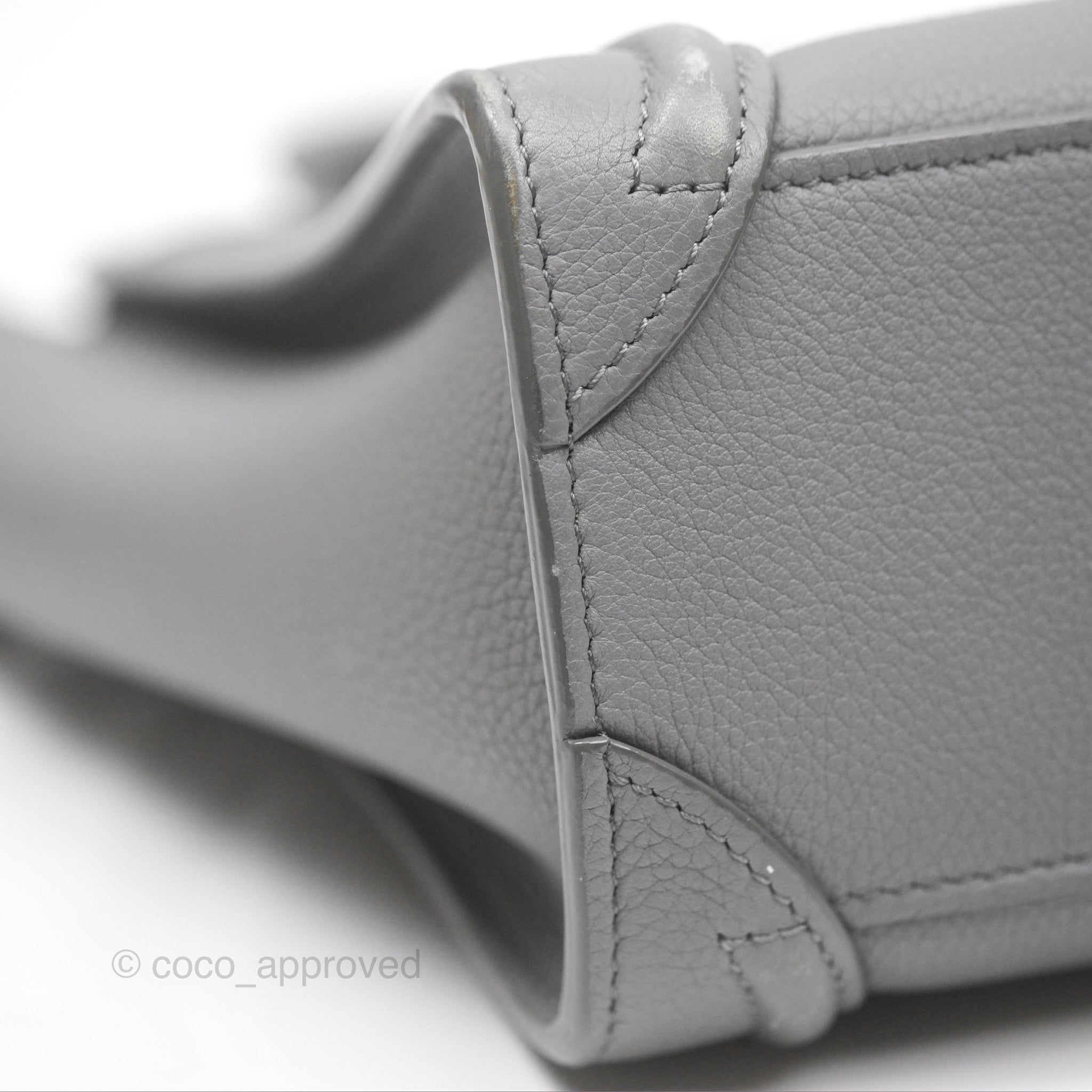 Celine Nano Luggage Bag in Grey Drummed Calfskin Leather - Perfect for Work, Travel & Everyday Luxury Handbag