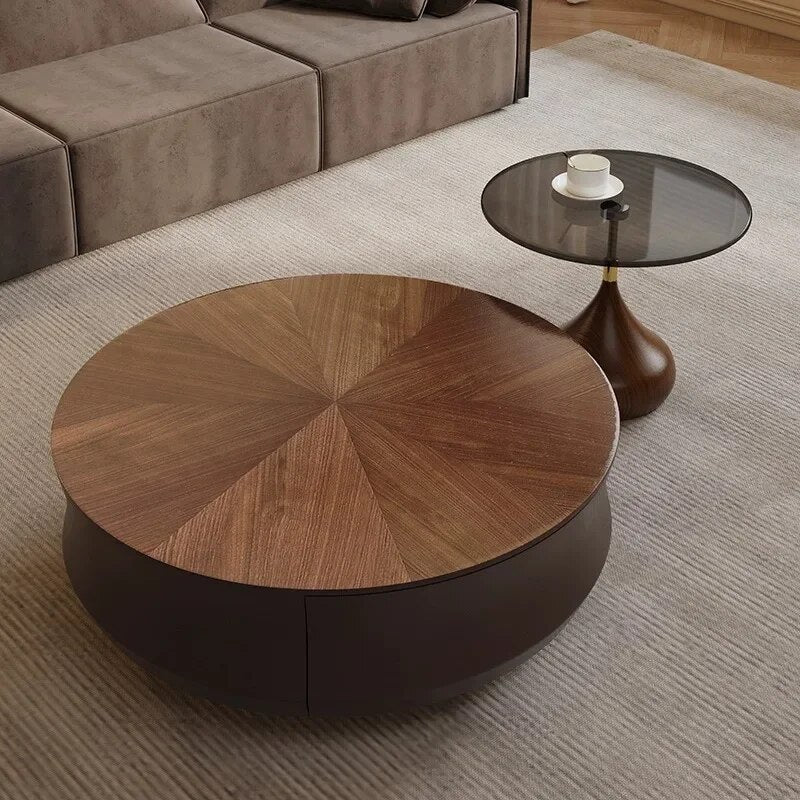 Stylish Solid Wood Corner Coffee Table with Storage Shelf - Perfect for Small Spaces, Living Room, Bedroom & Office Decor