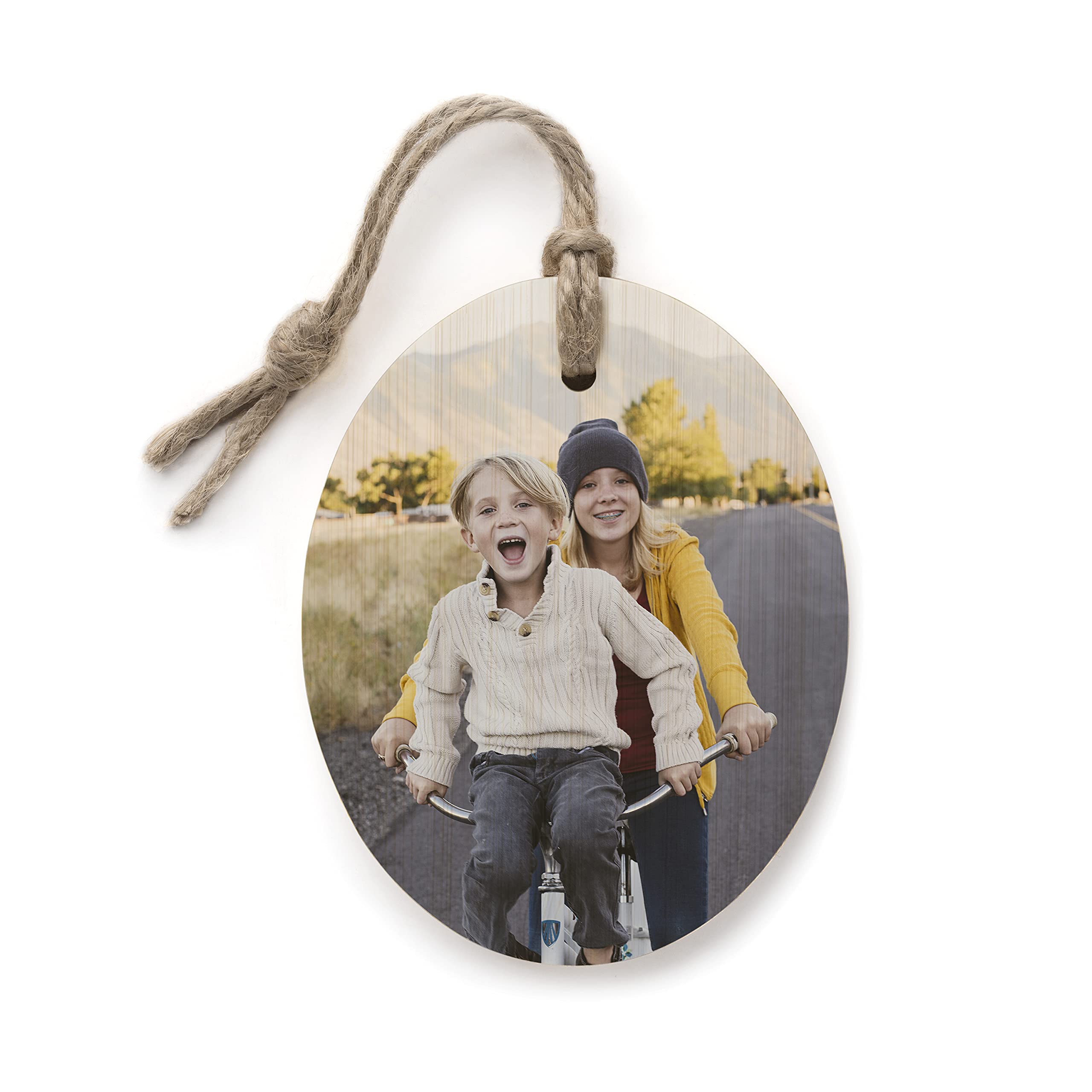 Kodak Moments Personalized Bamboo Oval Photo Frame Ornament 3