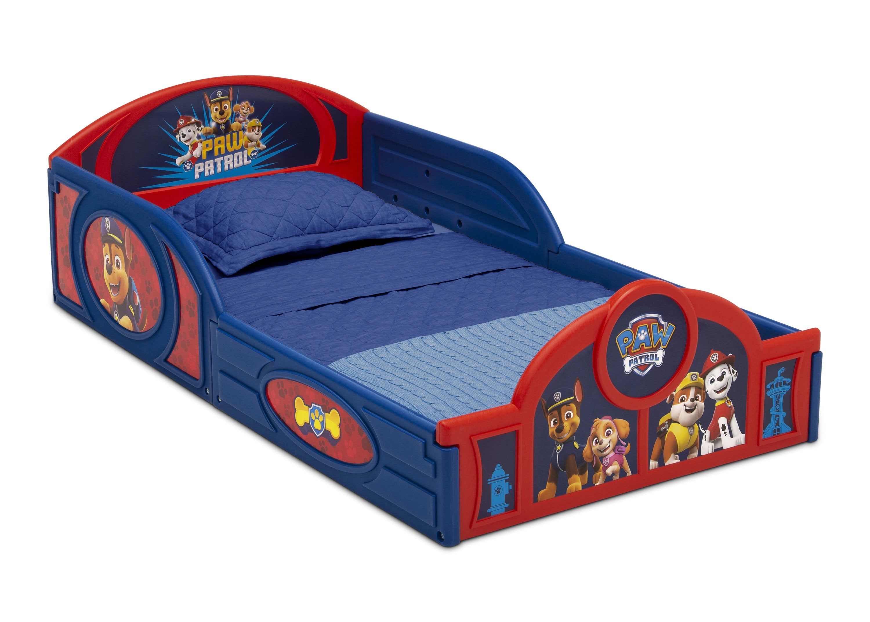 PAW Patrol Toddler Bed - Plastic Sleep and Play Bed for Kids, Boys & Girls - Perfect for Nursery, Daycare or Kids' Bedroom Decor