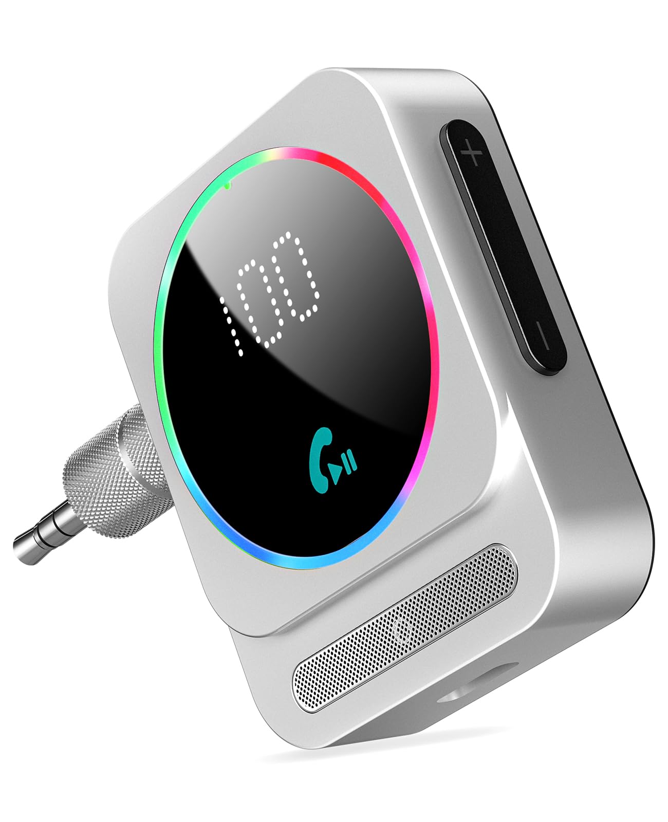 Nulaxy 5.3 Bluetooth Aux Adapter - Wireless Audio Receiver with Dual Device Connection, 24H Battery Life & LED Display for Car, Home Stereo, Headphones, Speakers | Perfect for Hands-Free Calling & Music Streaming in Vehicles & Home Entertainment Systems