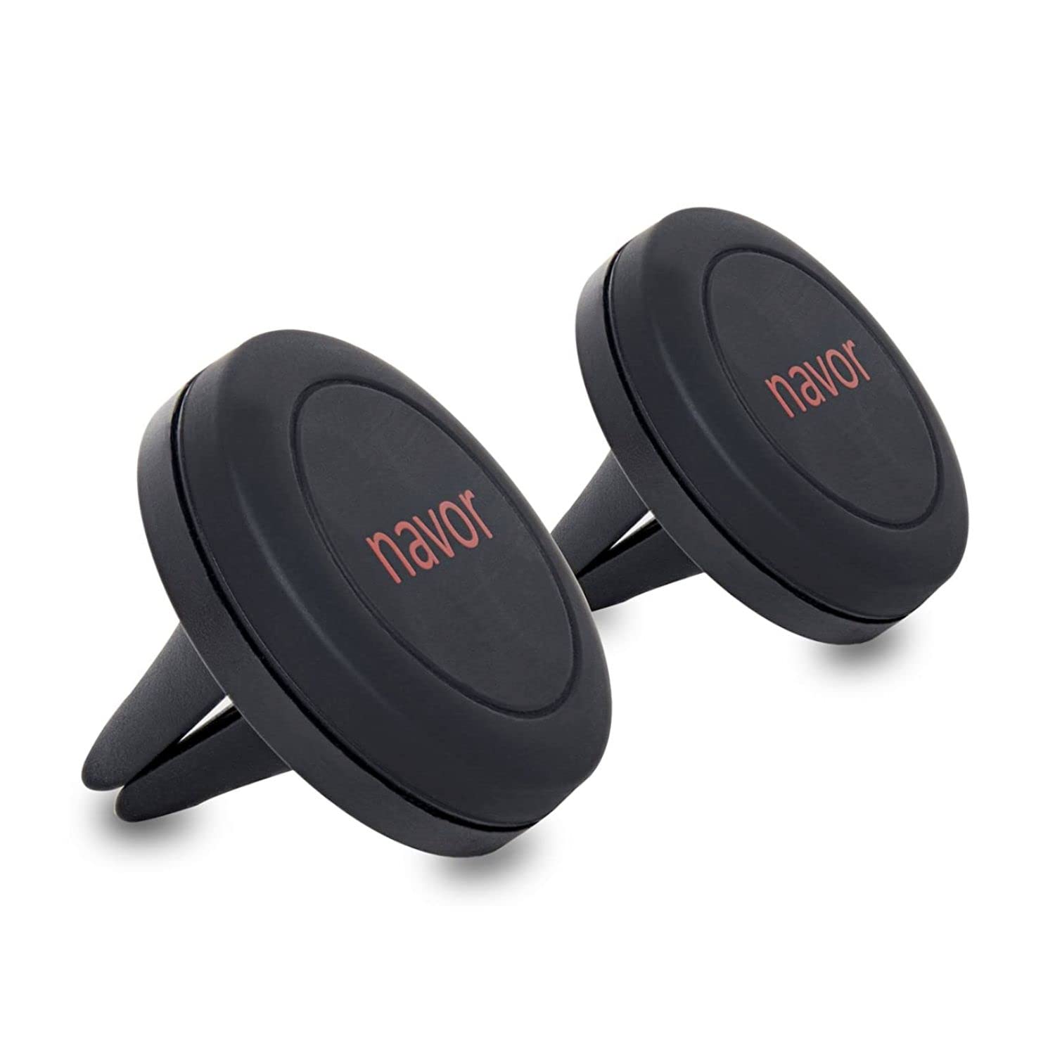 Navor Universal Air Vent Magnetic Car Phone Mount Holder - 2 Pack Black, Fast Swift-Snap Technology for iPhone, Samsung & Mini Tablets | Perfect for Commuting, Road Trips & GPS Navigation