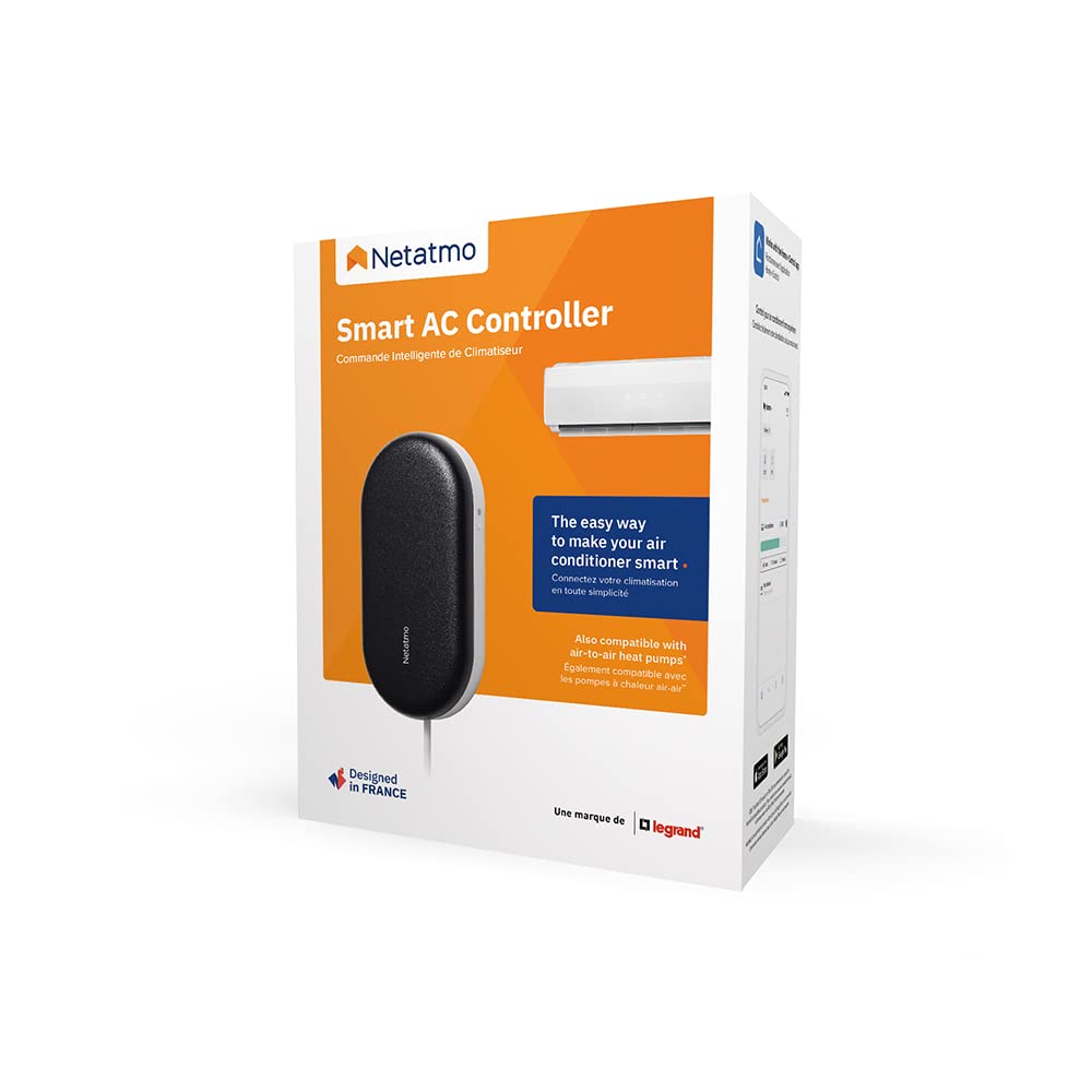 Netatmo Smart Air Conditioner Controller - WiFi Thermostat for All AC & Heat Pumps | Energy Saving | Works with Alexa, Google Assistant & Siri (NAC-IB) | Perfect for Home Automation & Climate Control
