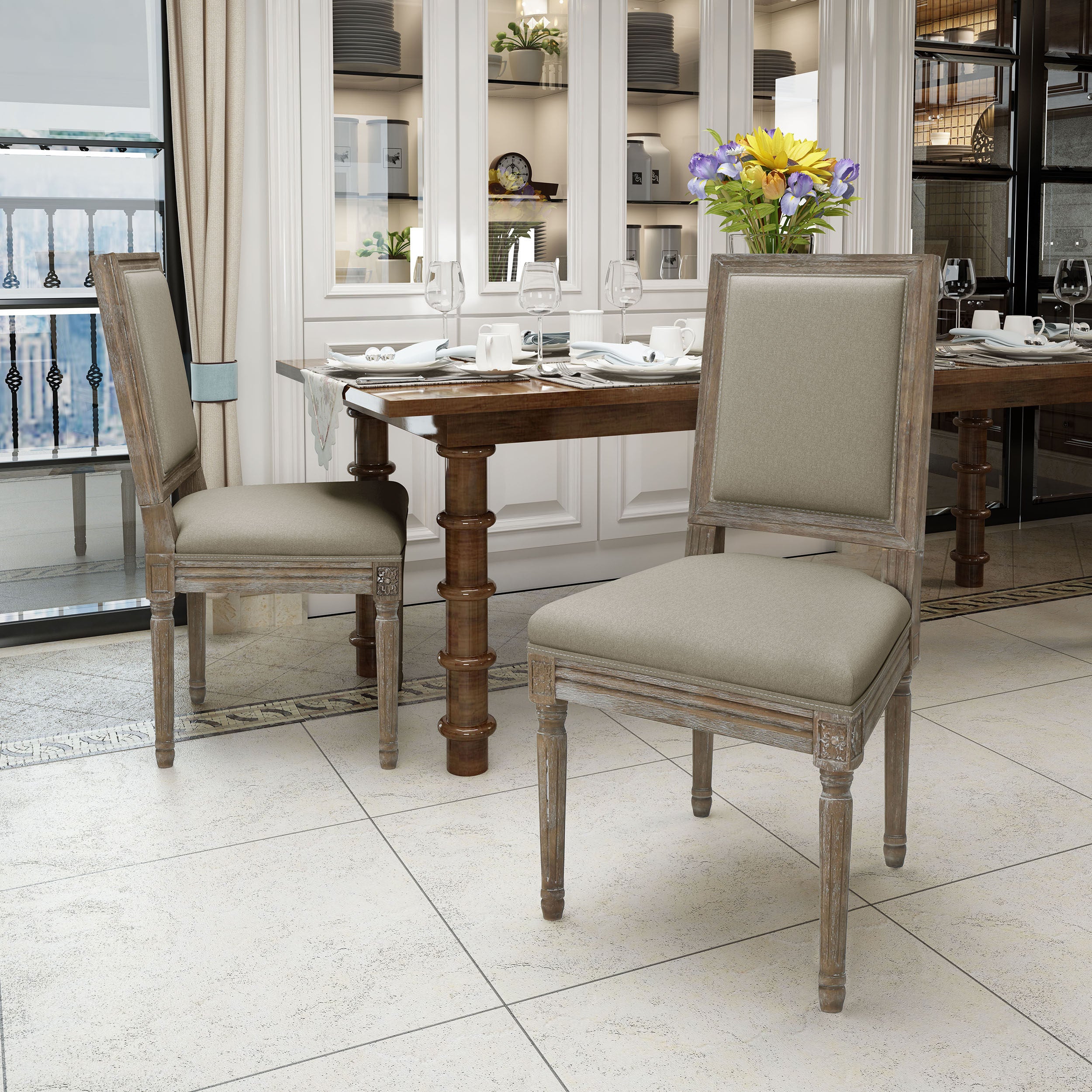 Modern Dining Chair Set of 1 - Sturdy Wooden Kitchen Chair with Cushion - Comfortable & Stylish for Home, Restaurant, or Office Use
