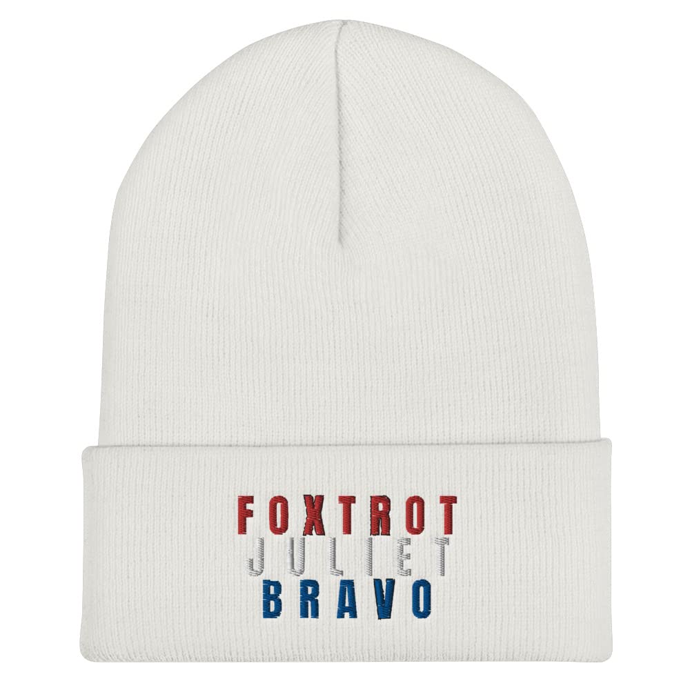 Foxtrot Juliet Bravo Hat | FJB Hats for Men - Winter Cuffed Beanie for Outdoor Activities, Sports & Casual Wear