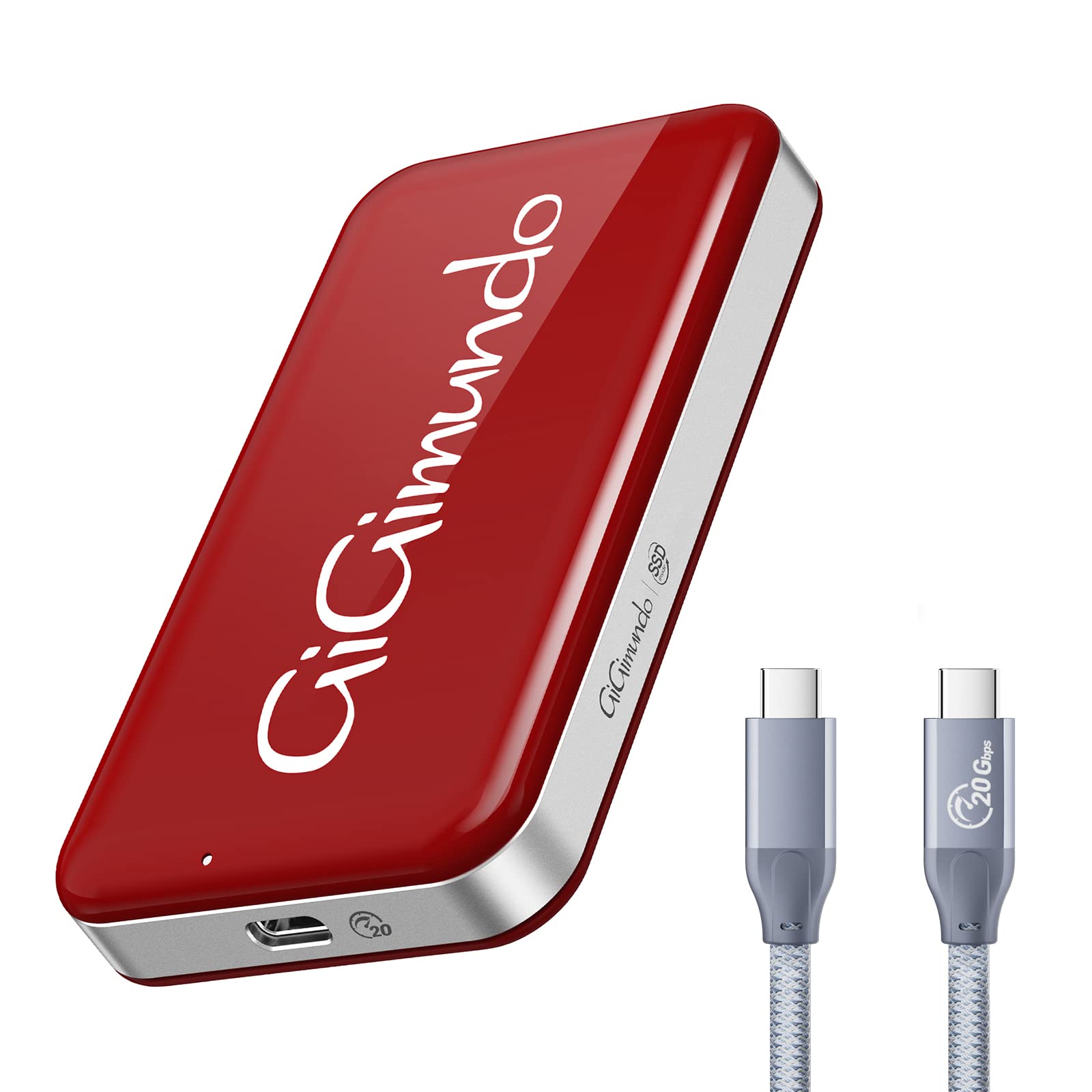 512GB Portable SSD - 20Gbps USB-C External Solid State Drive - Up to 2060MB/s Read Speed - Compatible with Thunderbolt 3/4, USB4 & USB3.2 Gen2x2 - Perfect for Gaming, Video Editing & Fast Data Transfer