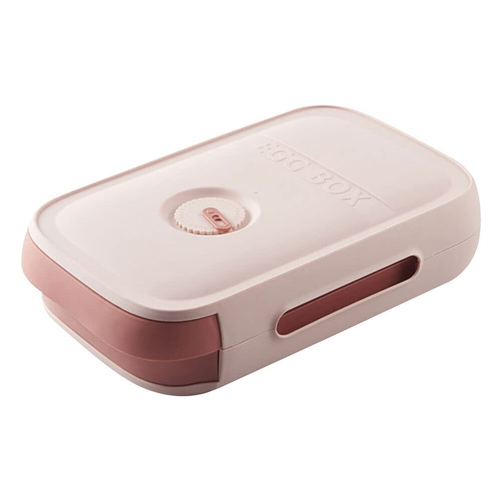 Onprix 12-Capacity Refrigerator Egg Storage Container with Breathable Holes - Stackable Drawer-Style Egg Holder for Kitchen Organization (Pink) - Perfect for Fresh Egg Storage & Refrigerator Space Saving