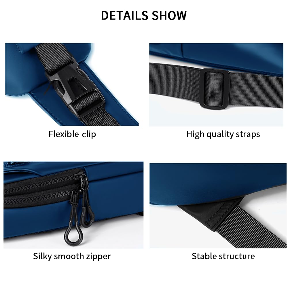 Lightweight Waterproof Crossbody Sling Bag for Men & Women - Compact Chest Shoulder Backpack (Blue) | Perfect for Travel, Hiking, Gym & Everyday Use