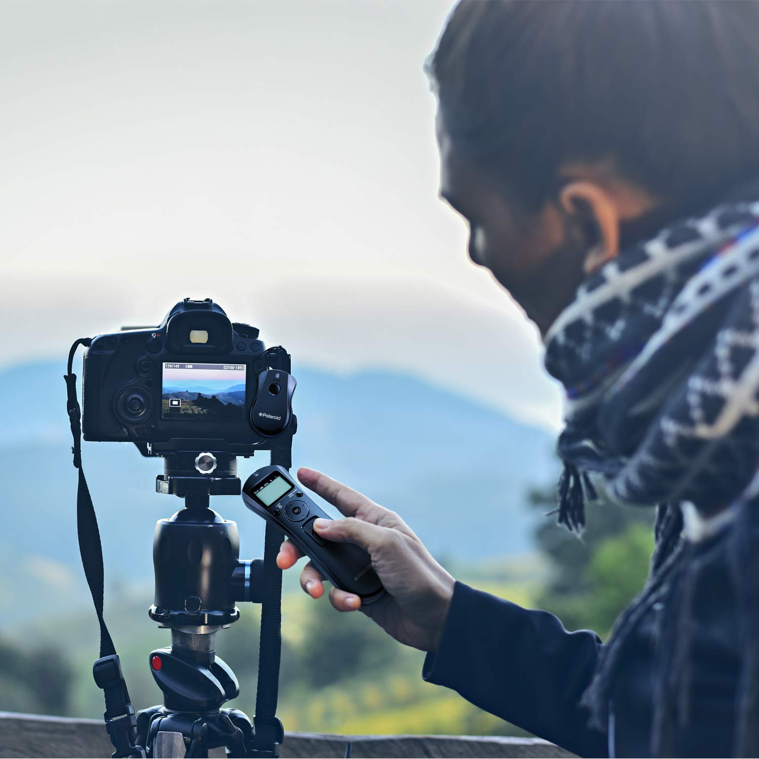 Polaroid Wireless Camera Shutter Remote with Interval Timer for Canon DSLR Cameras - Perfect for Group Photos, Self-Portraits, and Long Exposure Photography