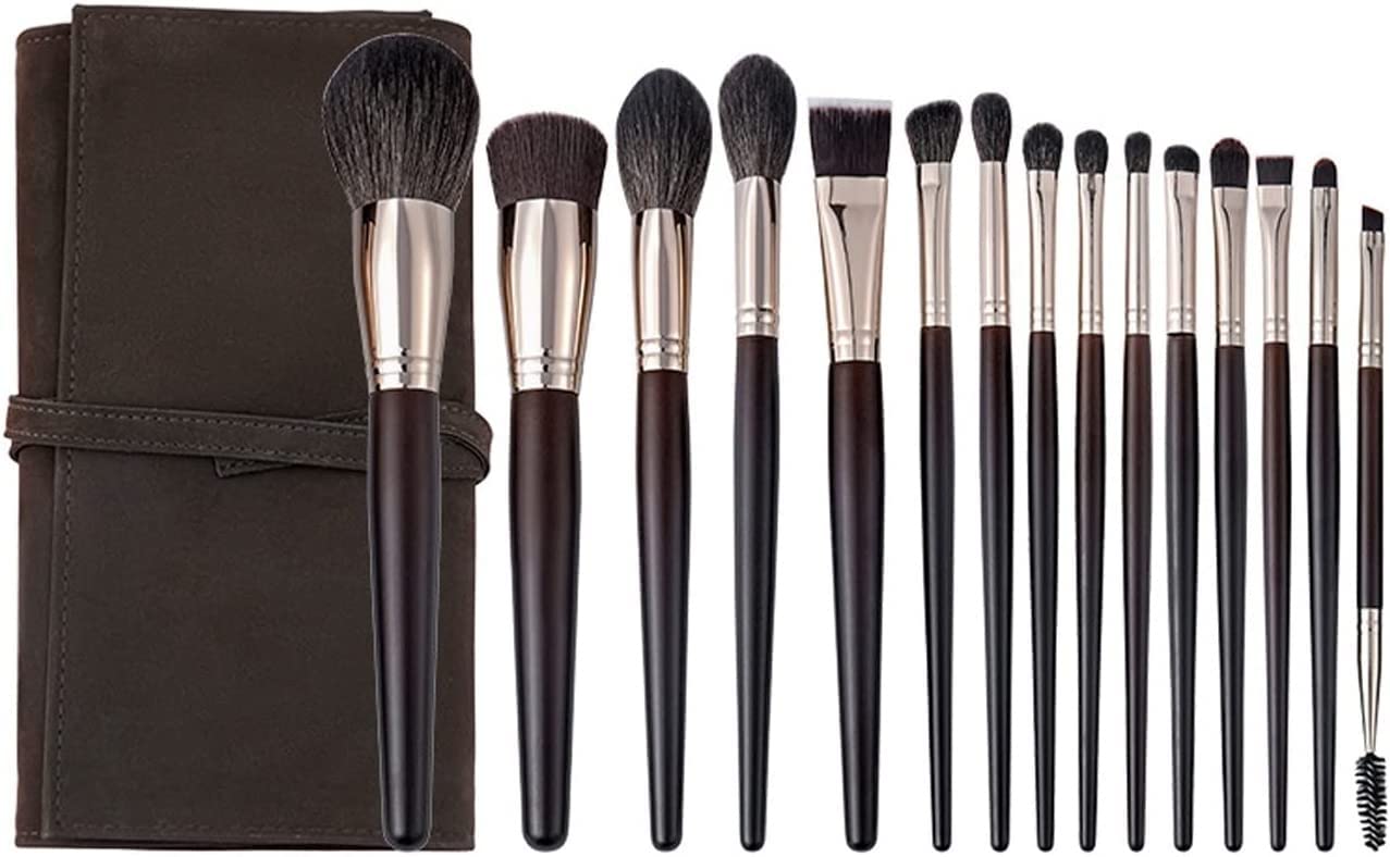 15Pcs Professional Makeup Brush Set - Premium Cosmetic Brushes for Foundation, Blending, Blush, Concealer & Eyeshadow | Includes Travel Makeup Bag | Perfect Gift for Makeup Lovers & Professionals | Great for Everyday Makeup, Travel & Professional Use